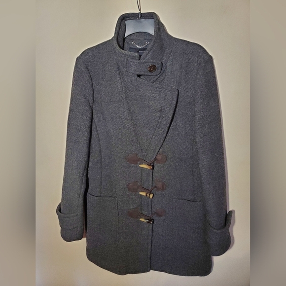 Banana Republic Grey Wool Toggle Coat Size M - Picture 2 of 8